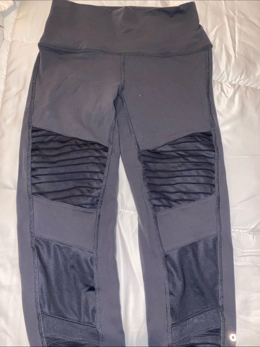 ALO Women's Moto Leggings High-Waist CHARCOAL, GRAY